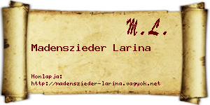 Madenszieder Larina névjegykártya